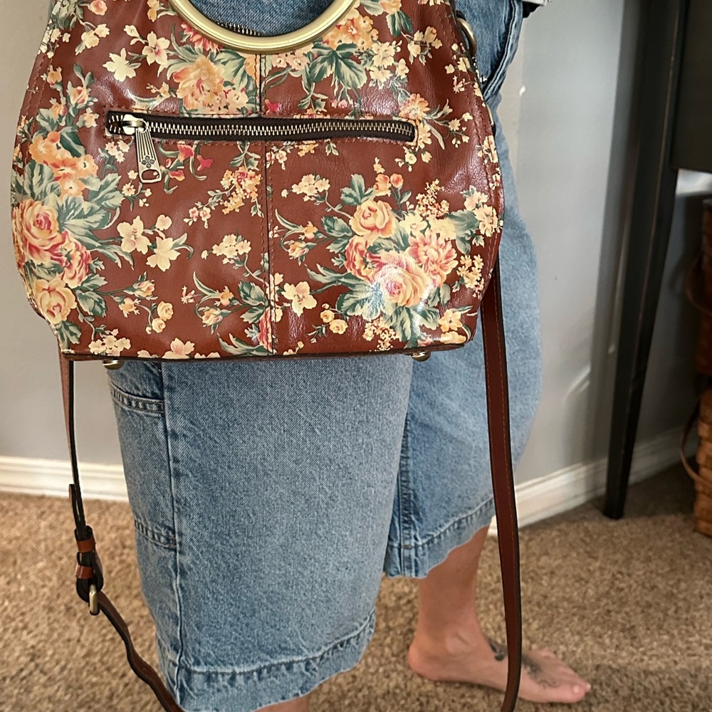 Patricia Nash Floral Brown Crossbody Bag